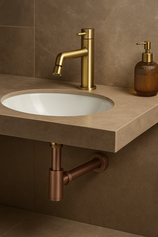 Brushed Rose Gold Round Siphon Where Luxury Meets Functionality in Bathroom Design