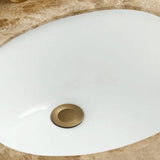 Round Carved Brass Pop-Up Drain for Vanity Sink with Overflow