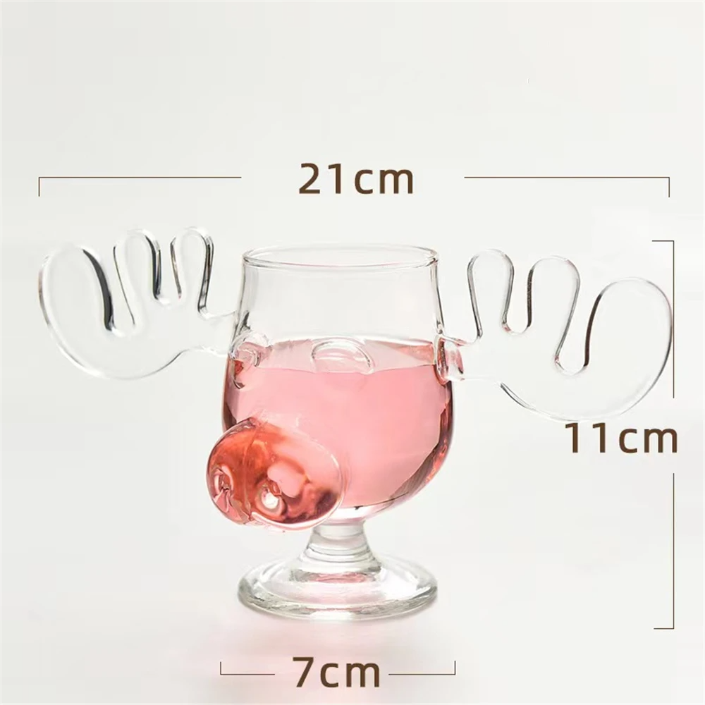 Glass Cups Creative Transparent Reindeer Santa Claus