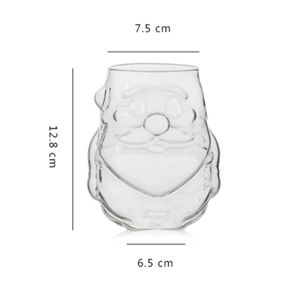 Glass Cups Creative Transparent Reindeer Santa Claus