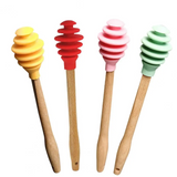 Silicone Stirrer with Wooden Handle for Mixing