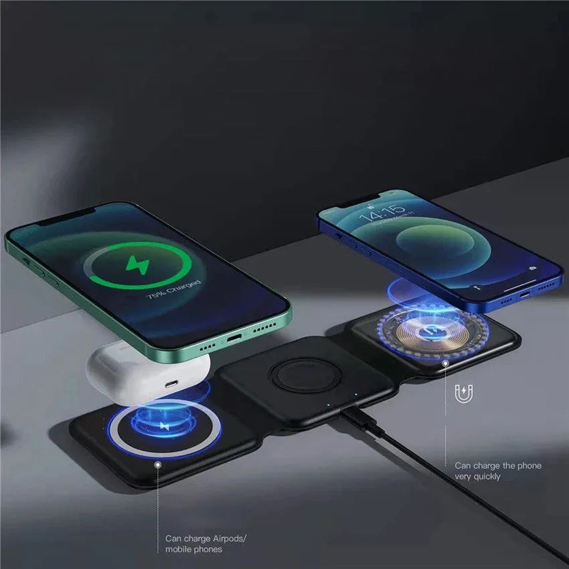 3 In 1 Magnetic Wireless Charger Holder For Cell Phones