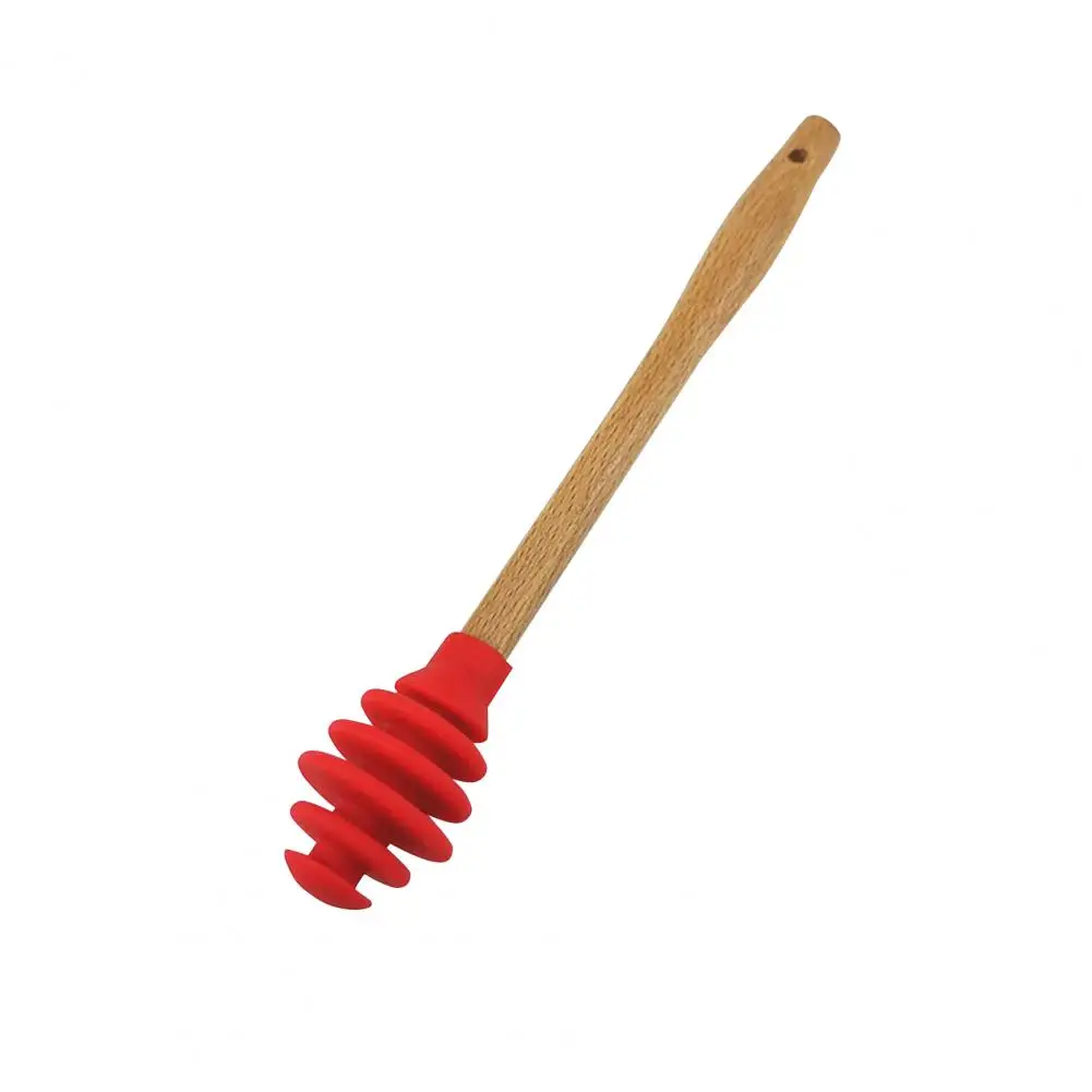 Silicone Stirrer with Wooden Handle for Mixing