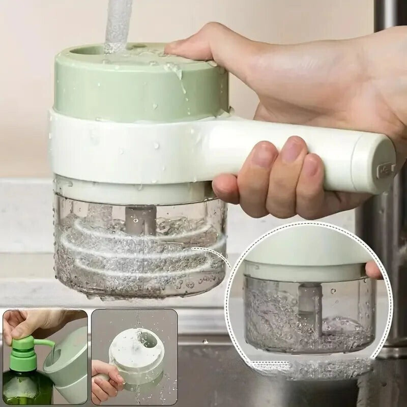 4 In 1 Electric Vegetable Cutter Mini Portable Food Processor