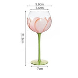 Hand Painted Flower Wine Glass