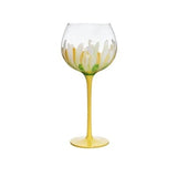 Hand Painted Flower Wine Glass