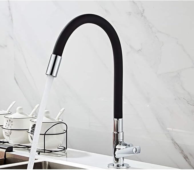 Silica Gel Rotating Deck Mount Kitchen Sink Faucet