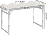 Rectangle Folding Adjustable Height With Handle Table