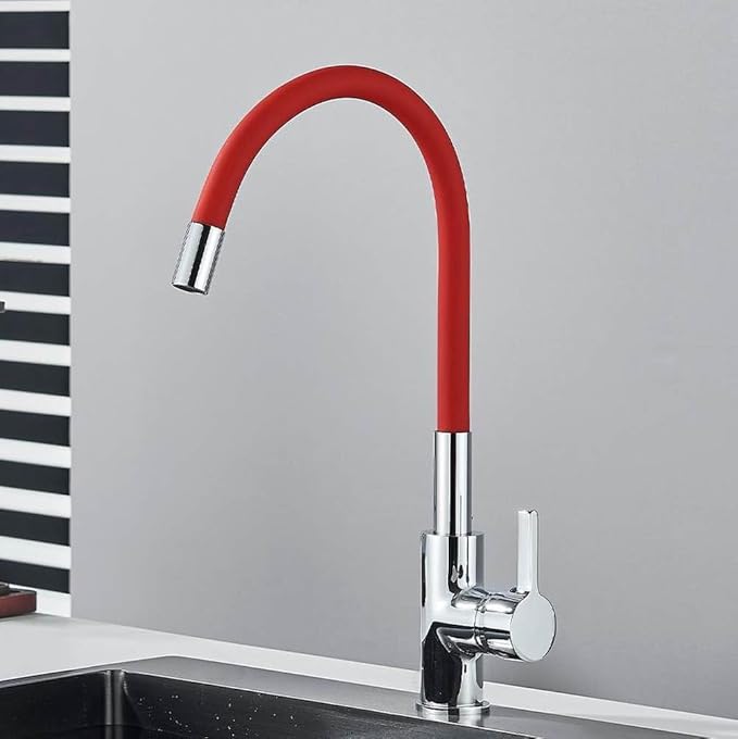 Silica Gel Rotating Deck Mount Kitchen Sink Faucet