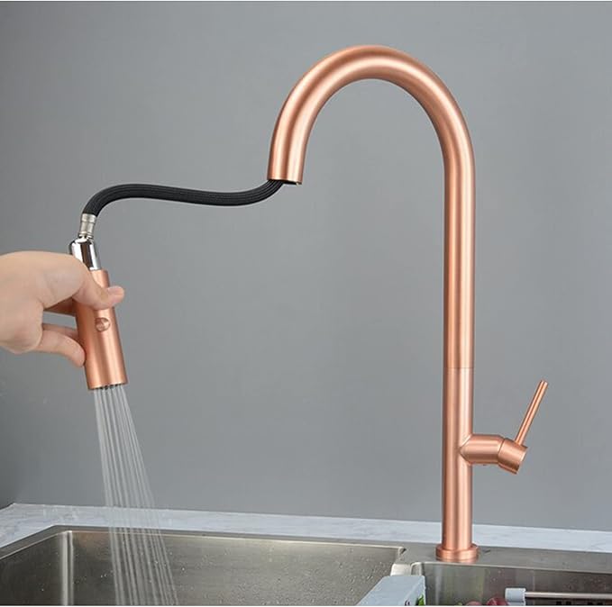 Pull Down Sprayer Pull Out Deck Mounted Sink Tap Faucet