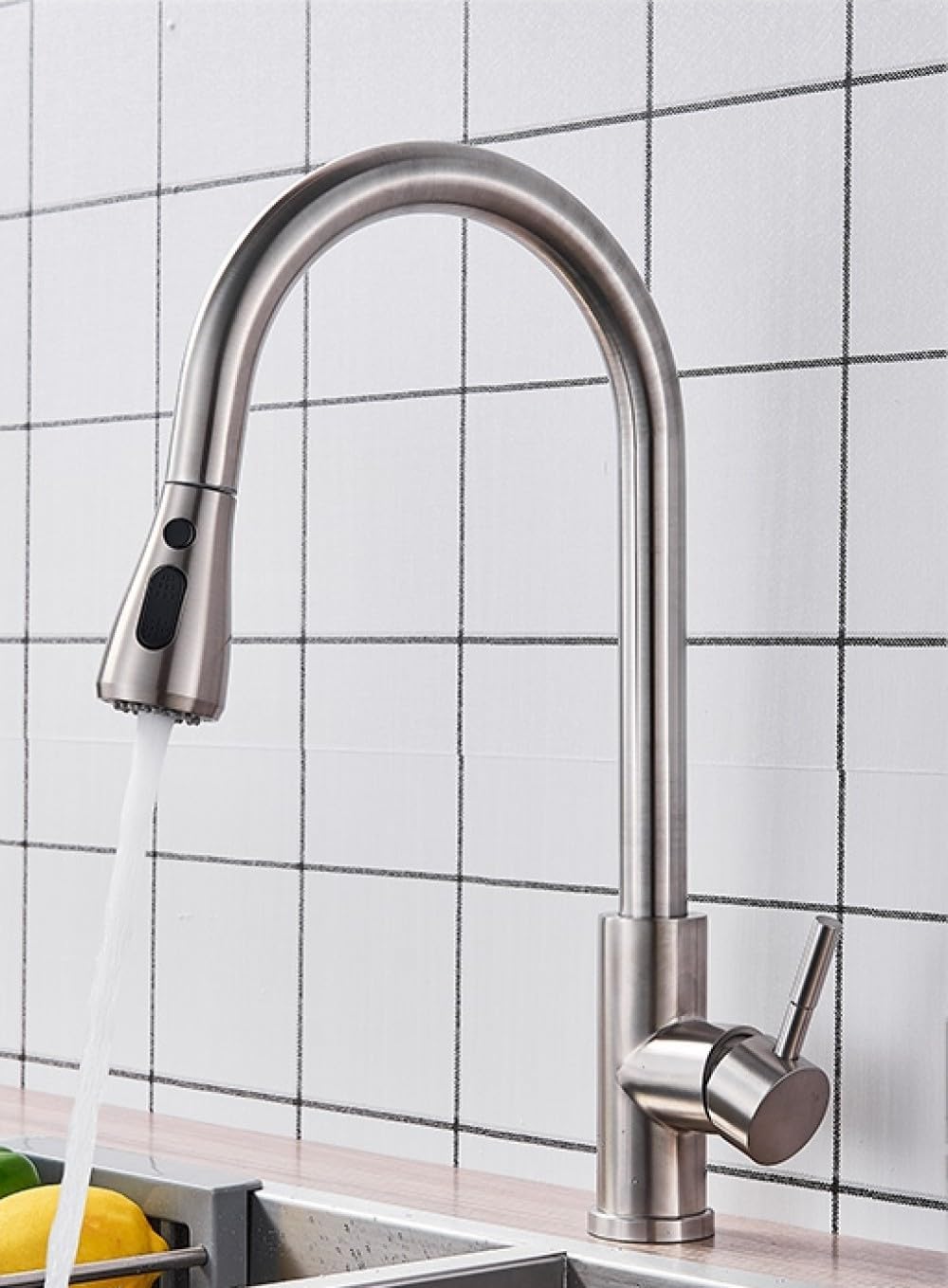 2 in 1 Spout Pull Out Single Handle Kitchen Sink Faucet