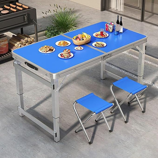 Rectangle Folding Adjustable Height With Handle Table