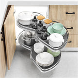 2 Tier Corner Pull Out Tray Storage Organize Cabinet