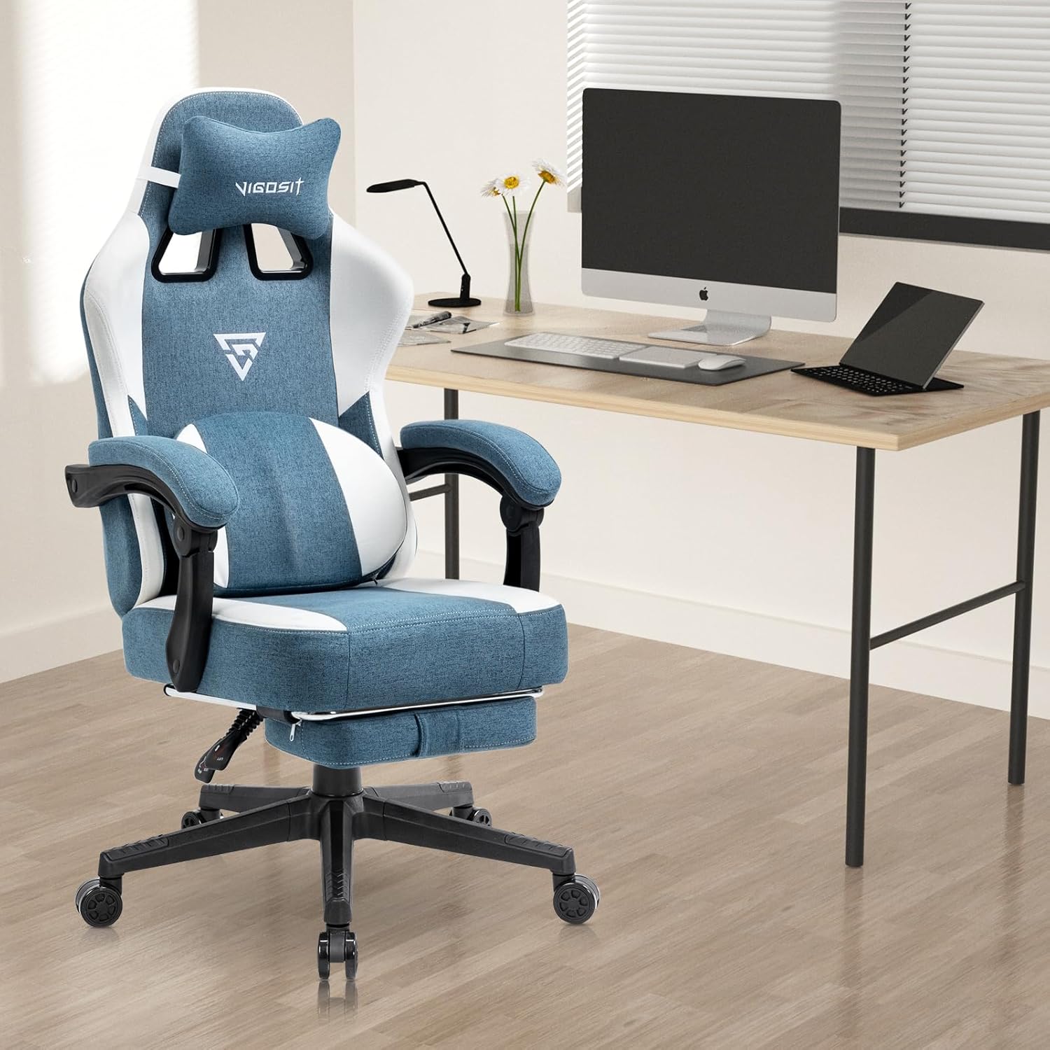 Ergonomic Gaming Heat Massage Lumbar Support Chair