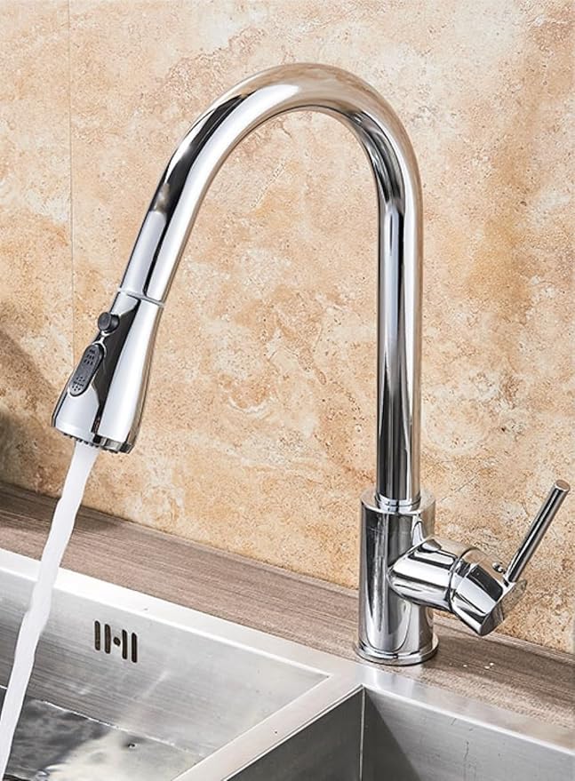 2 in 1 Spout Pull Out Single Handle Kitchen Sink Faucet