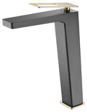 Monomando Lavabo Alto Suecia Negro Oro Brillo