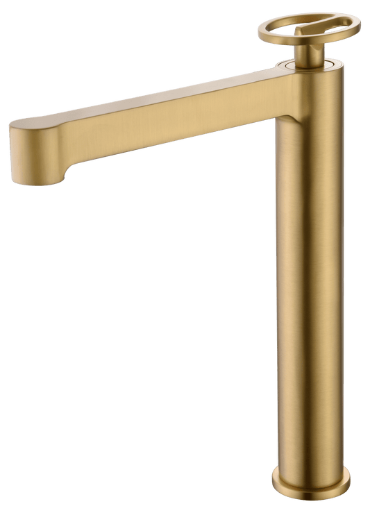 Monomando Lavabo Alto Olimpo Oro Cepillado