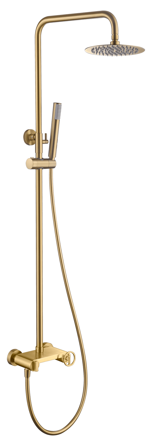 Conjunto Ducha Monomando Olimpo Oro Cepillado