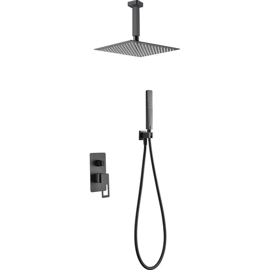 Conjunto De Ducha Empotrado Monomando Estocolmo Negro Mate