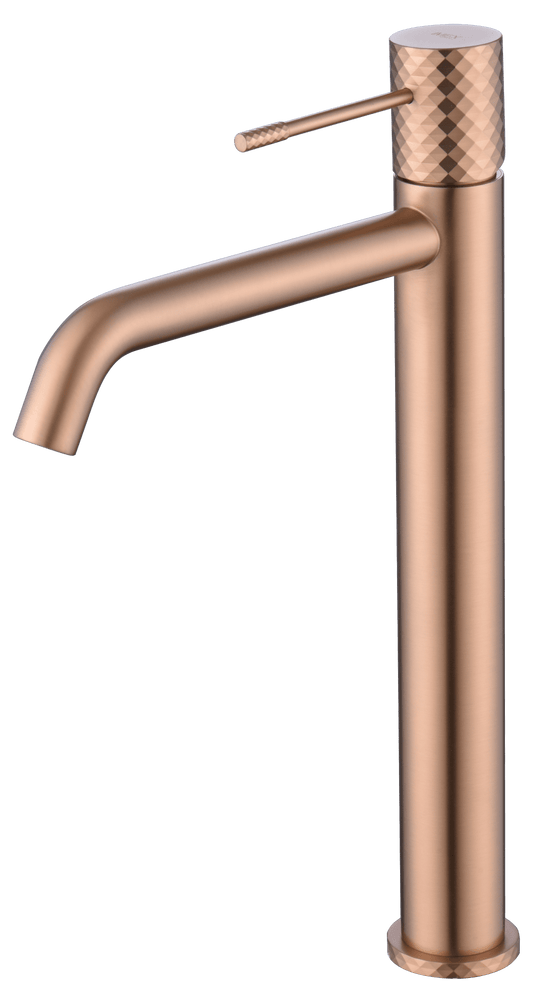 Monomando Lavabo Alto Génova Oro Rosa Cepillado