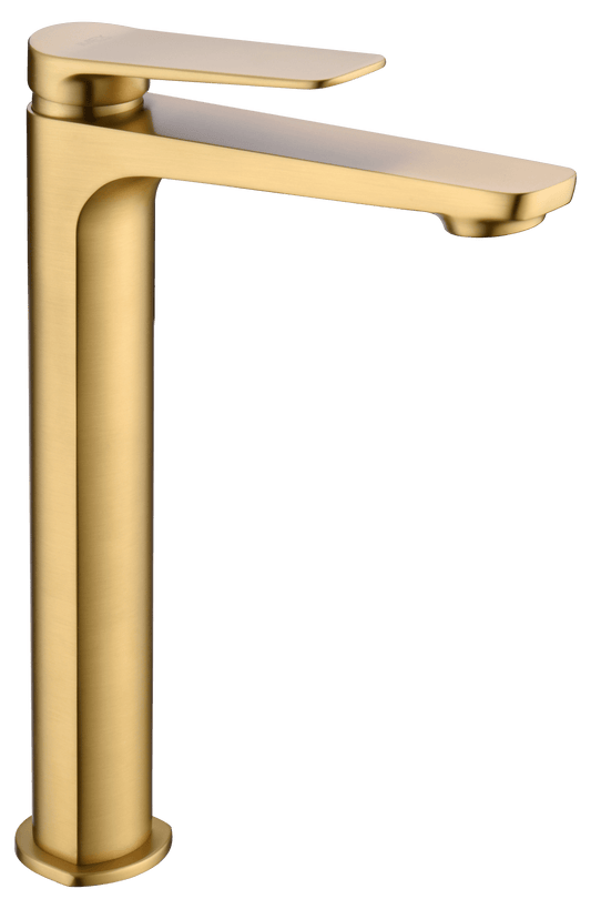 Monomando Lavabo Alto Nápoles Oro Cepillado