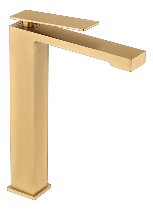 Monomando Lavabo Alto Pisa Oro Cepillado