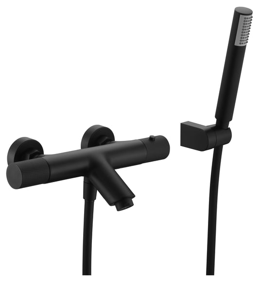 Grifo De Baño/Ducha Termostático  Line Negro Mate