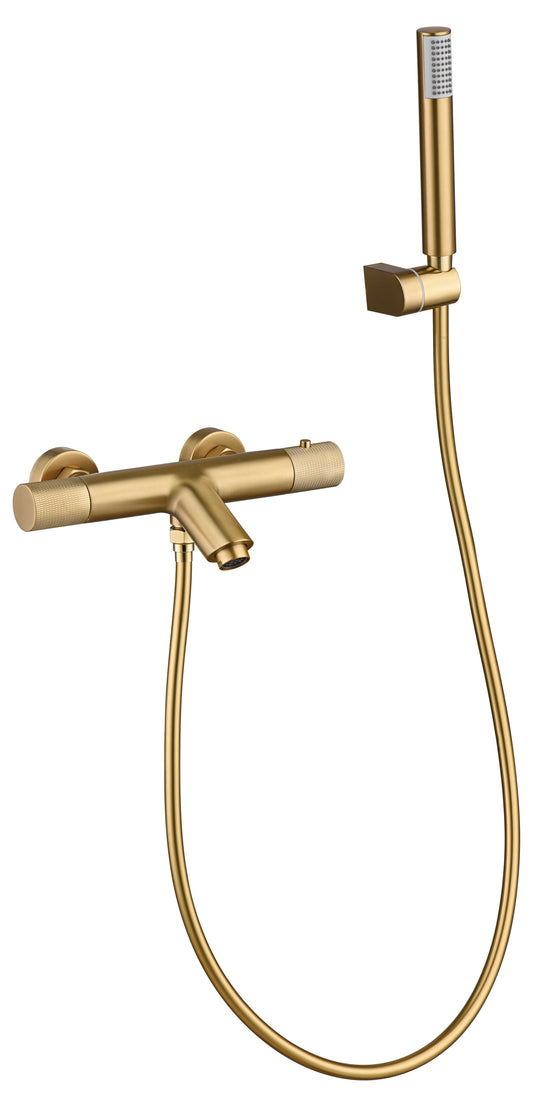 Grifo De Baño/Ducha Termostático Line Oro Cepillado