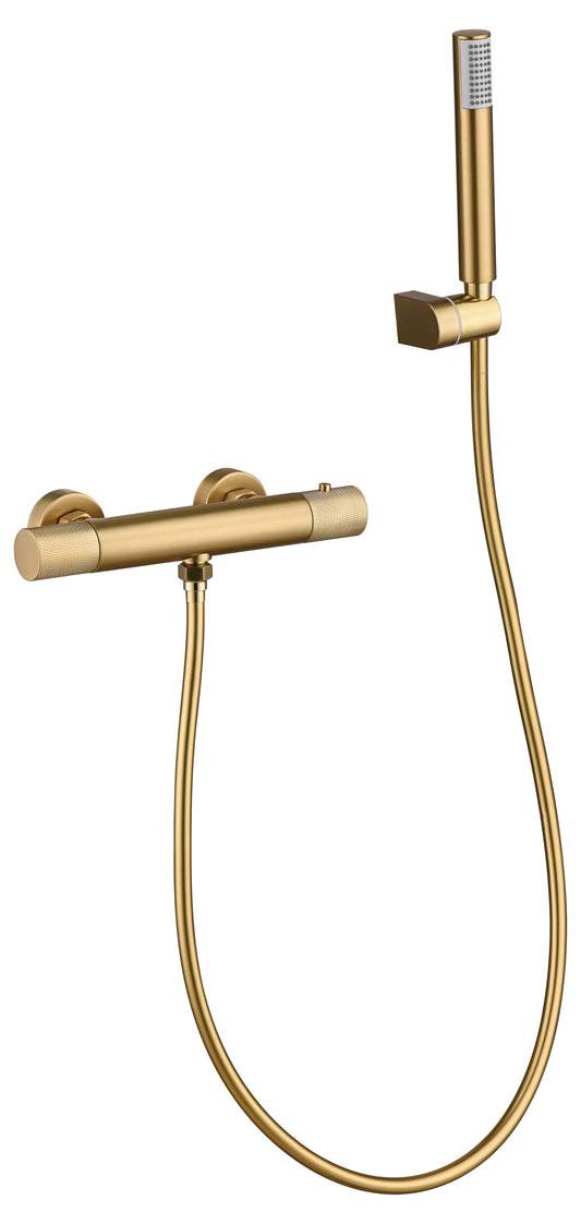 Grifo De Ducha Termostático  Line Oro Cepillado