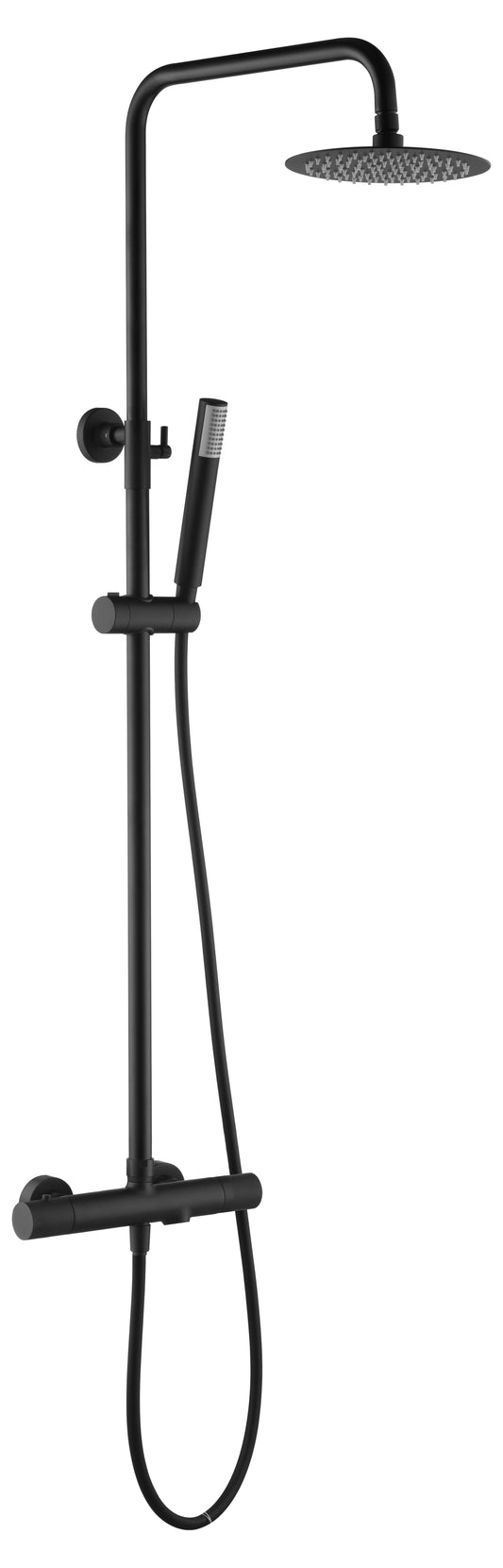 Conjunto De Bañera Termostático  Line Negro Mate