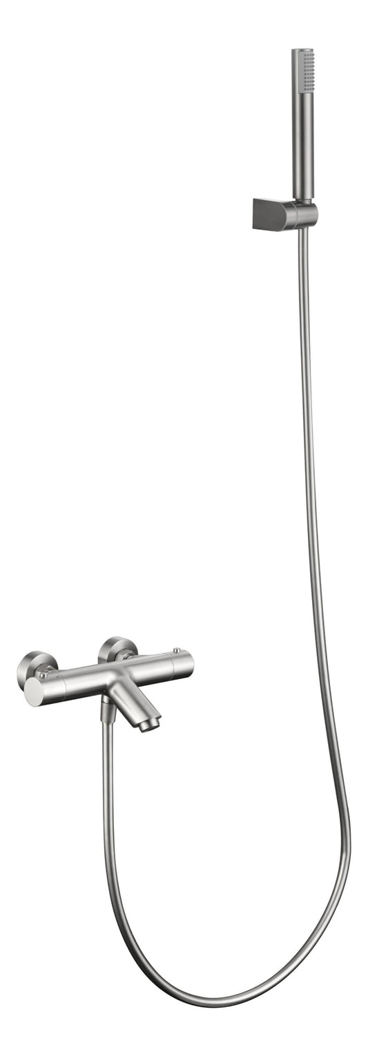 Kit Baño/Ducha Termostatico Monza Níquel Cepillado