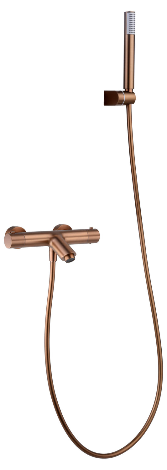Kit Baño/Ducha Termostatico Monza Oro Rosa Cepilla