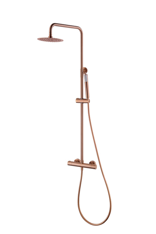 Conjunto Ducha Termostatico Monza Oro Rosa Cepillado