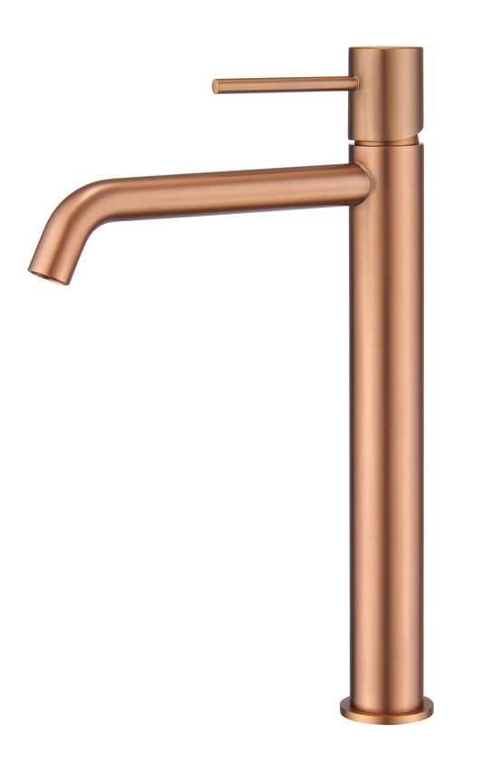 Monomando Lavabo Alto Monza Oro Rosa Cepillado