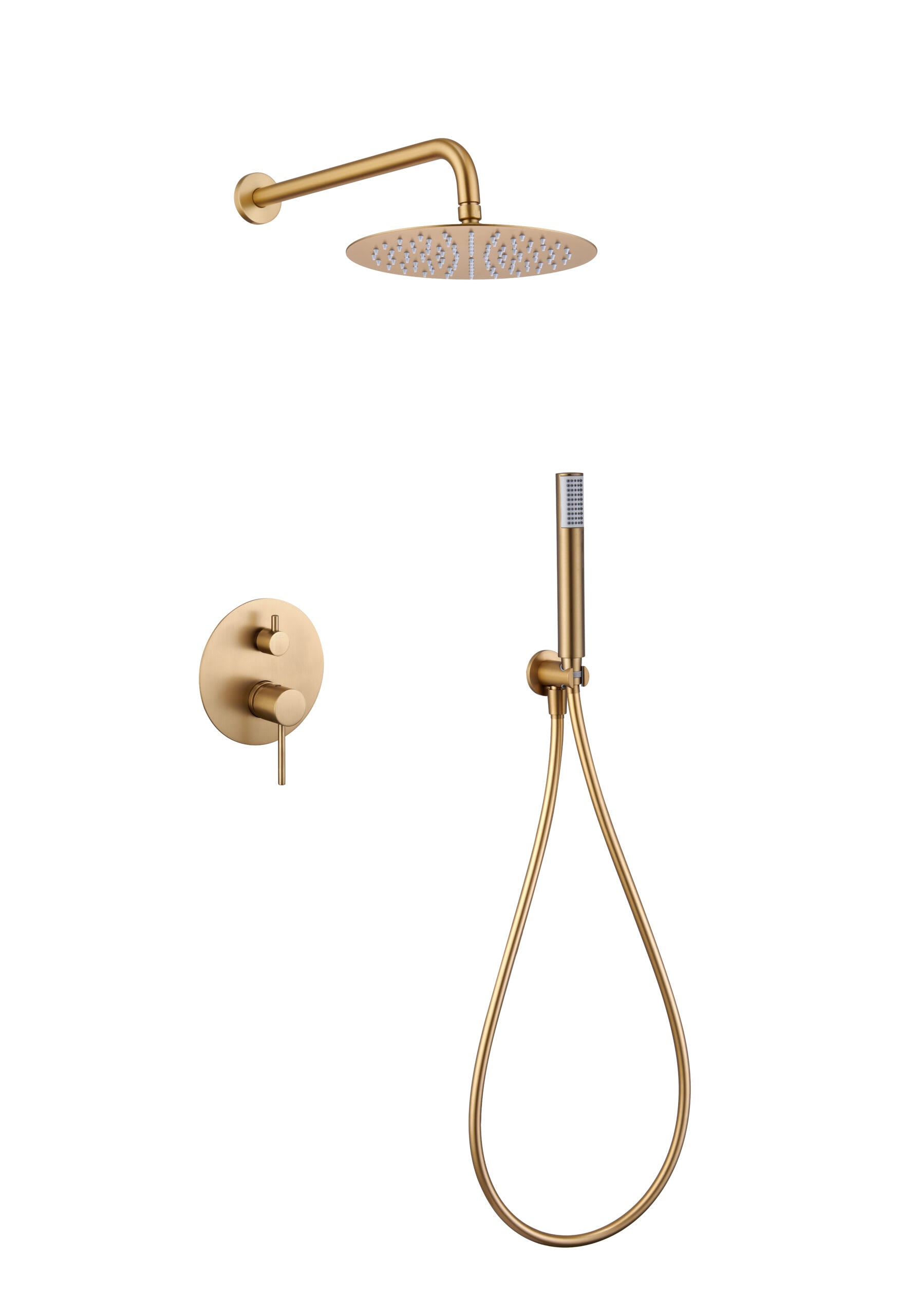 Conjunto Ducha Monomando Empotrado Monza Oro Cepillado