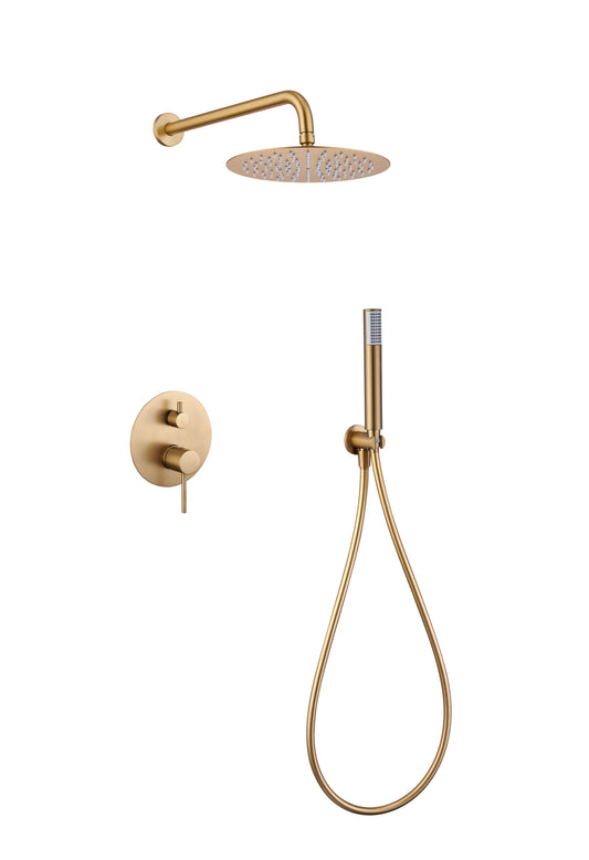Conjunto Ducha Monomando Empotrado Monza Oro Cepillado