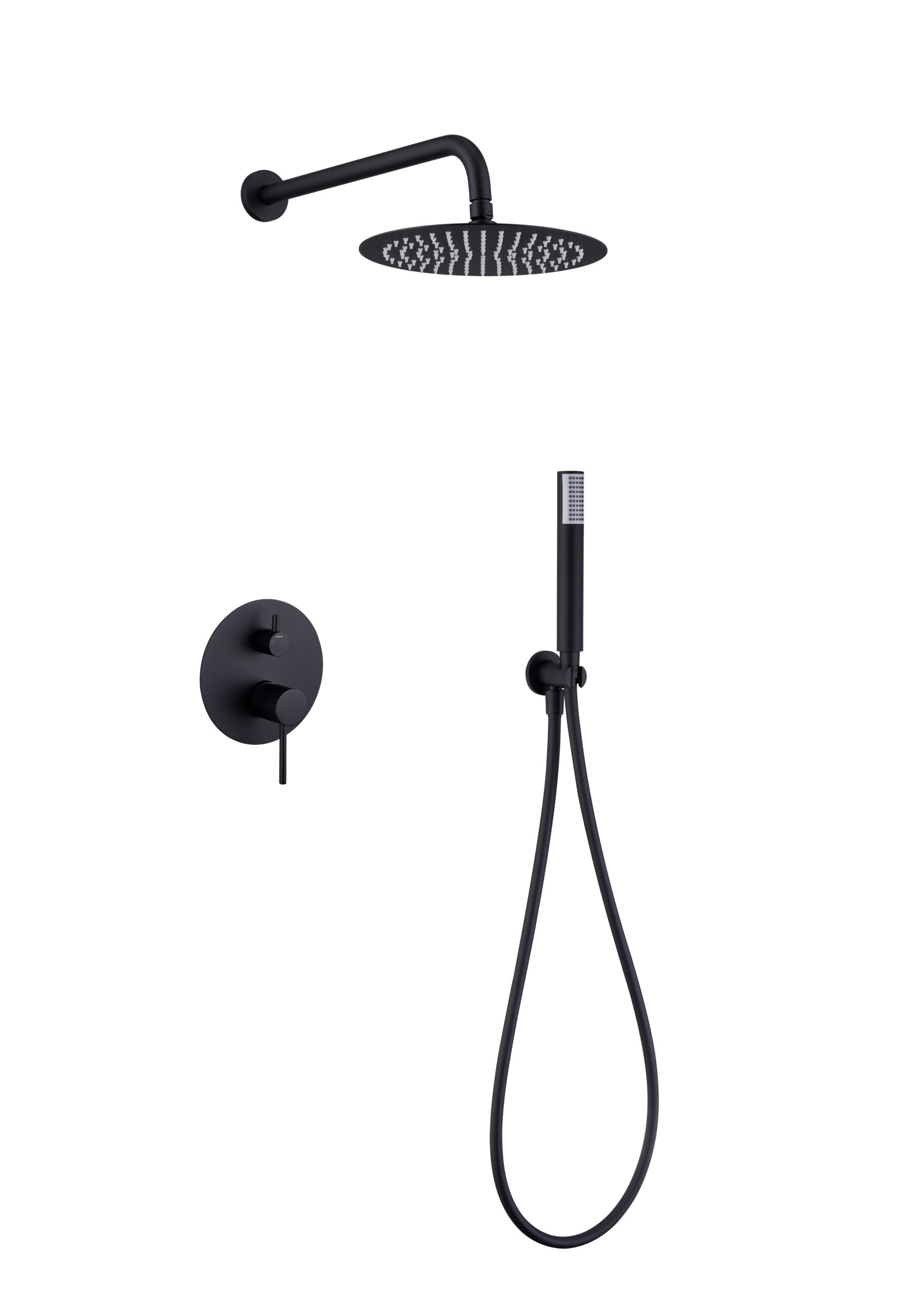 Conjunto Ducha Monomando Empotrado Monza Negro Mate