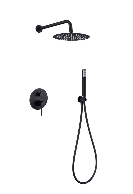 Conjunto Ducha Monomando Empotrado Monza Negro Mate