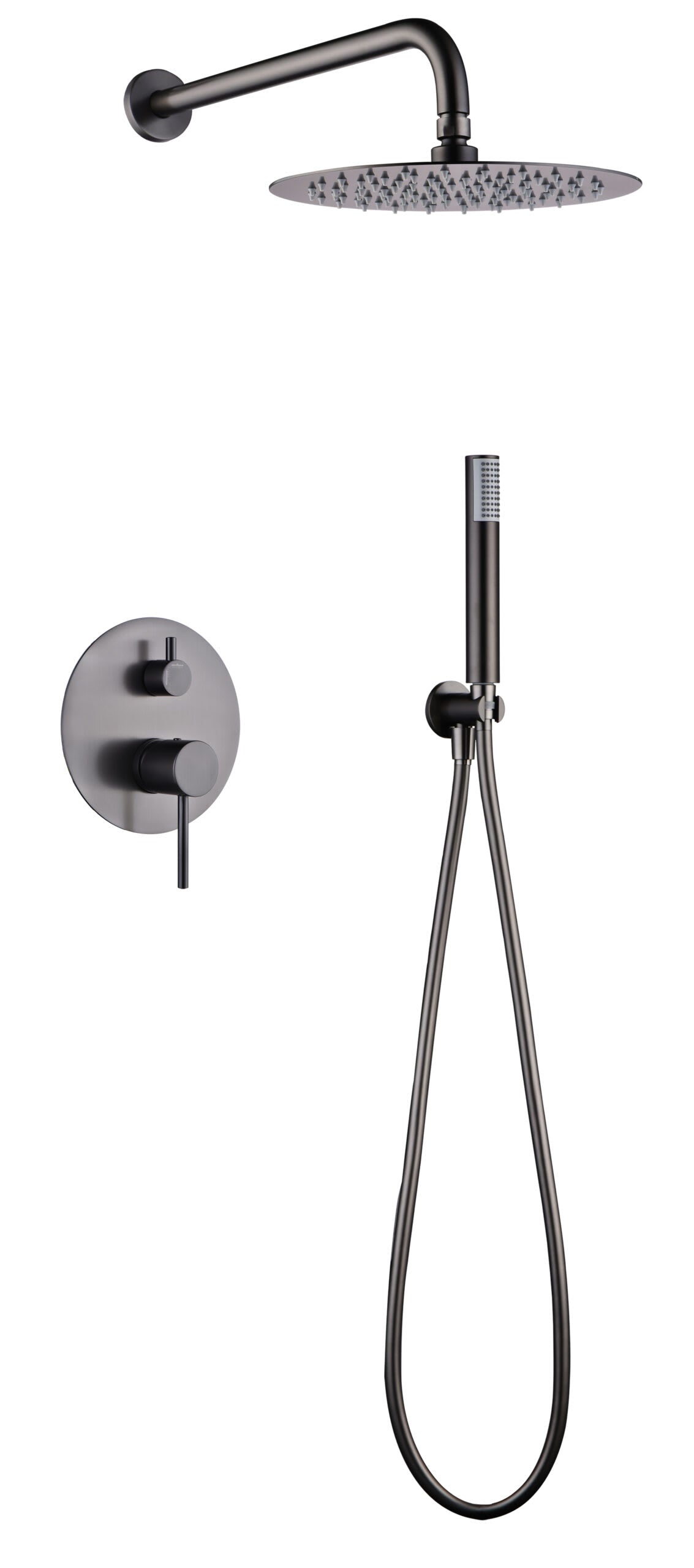 Conjunto Ducha Monomando Empotrado Monza Black Gun Metal