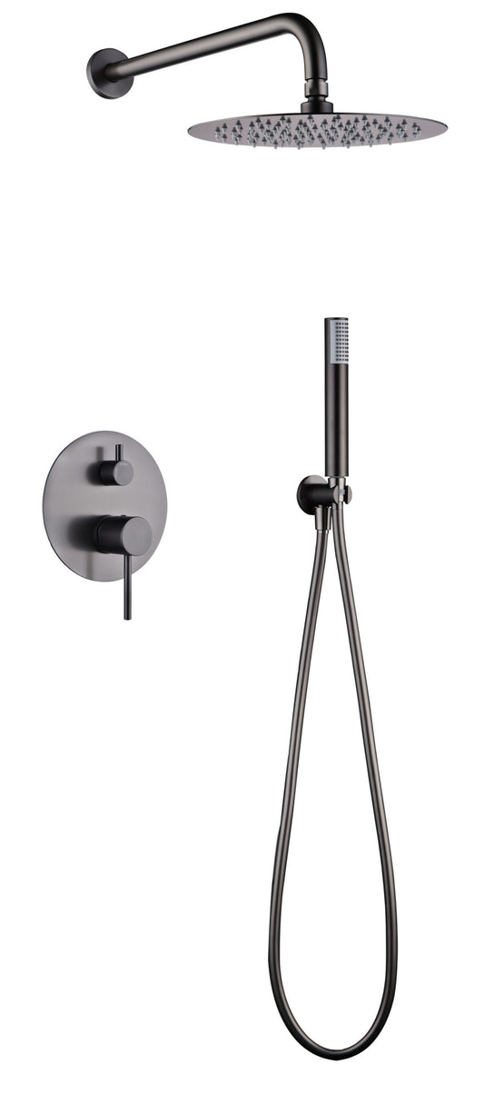 Conjunto Ducha Monomando Empotrado Monza Black Gun Metal
