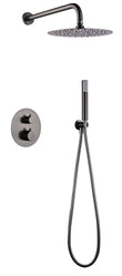 Conjunto Ducha Termostatico Empotrado Monza Black Gun Metal