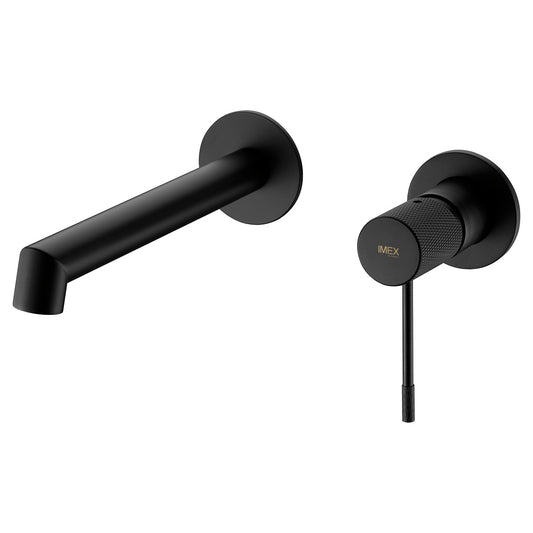 Monomando Lavabo Empotrado Line Negro Mate