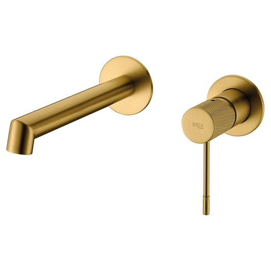 Monomando Lavabo Empotrado Line Oro Cepillado
