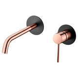 Monomando Lavabo Empotrado Milos Negro Oro Rosa