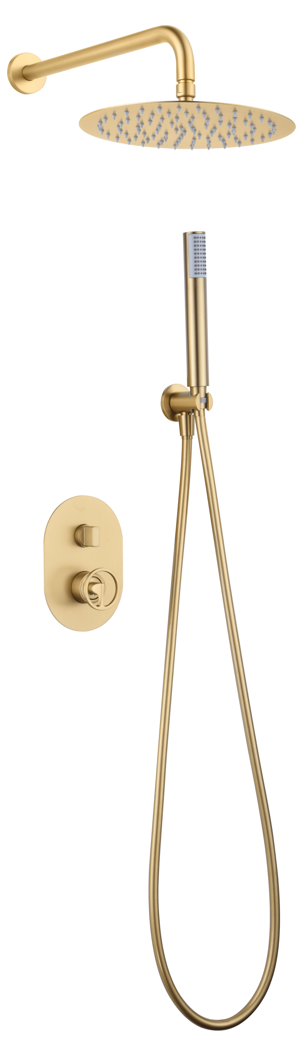 Conjunto Ducha Monomando Empotrado Olimpo Oro Cepillado