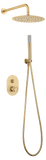 Conjunto Ducha Monomando Empotrado Olimpo Oro Cepillado