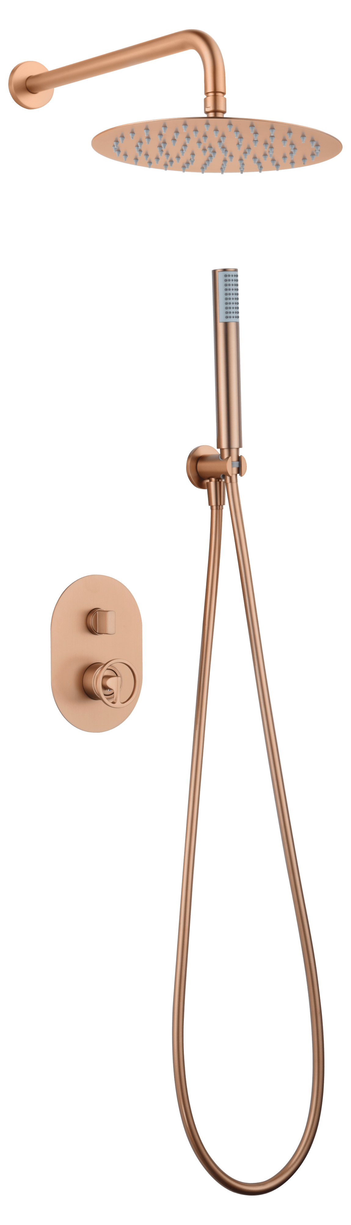 Conjunto Ducha Monomando Empotrado Olimpo Oro Rosa Cepillado