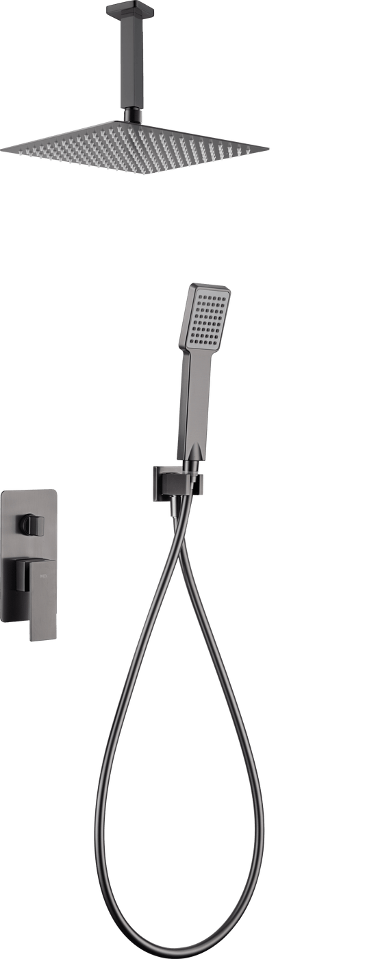 Conjunto Ducha Monomando Empotrado Catania Black Gun Metal
