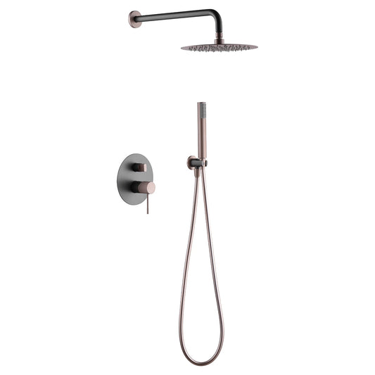Conjunto De Ducha Empotrado Monomando Line Gris Champagne