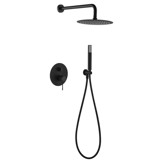 Conjunto De Ducha Empotrado Monomando Line Negro Mate